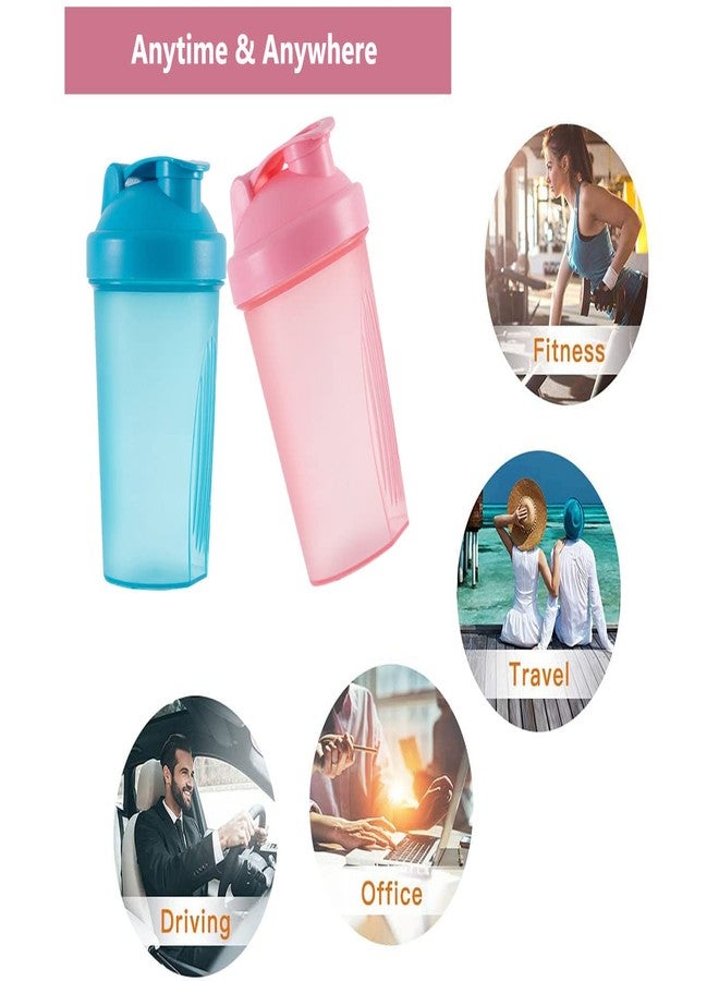 GAISHION Shaker Bottle Protein Shakes and 16-Ounce/400ML Shaker-Bottle with Whisk Balls,Non-BPA plastic(Blue+Pink(2PCS)) - Image 5
